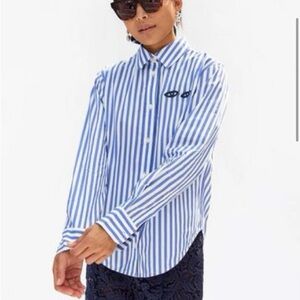 Clare V. Suzette Blouse / Button-down Eyes Shirt NWT